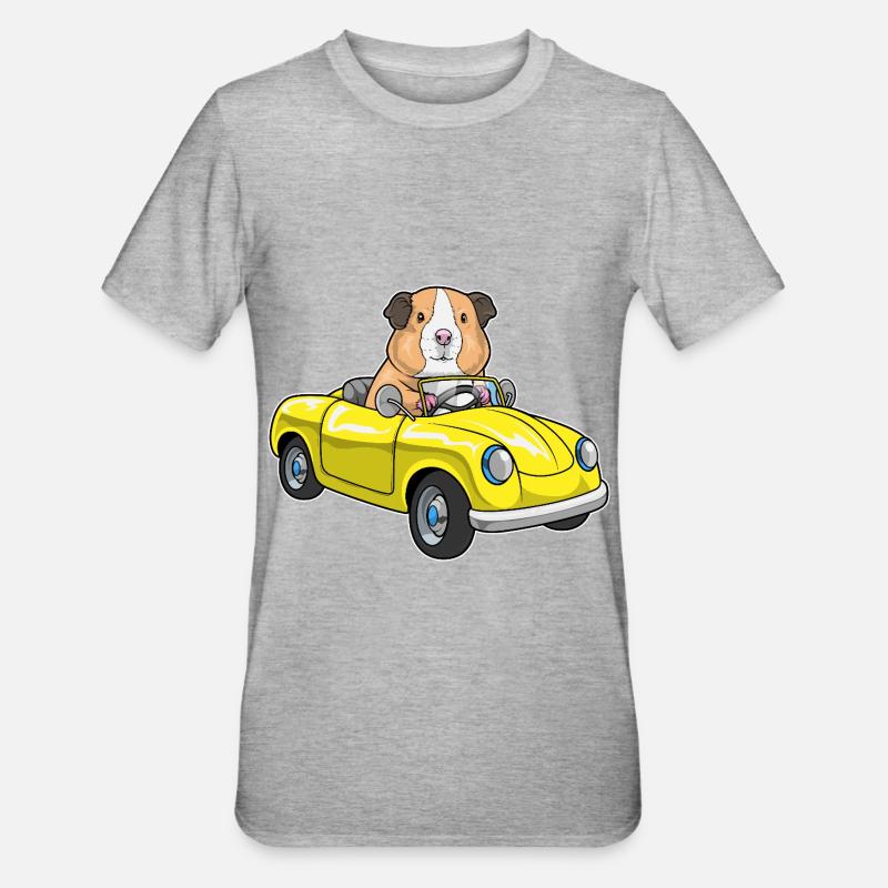 Voiture cochon d’Inde - T-shirt polycoton Unisexe - gris chiné