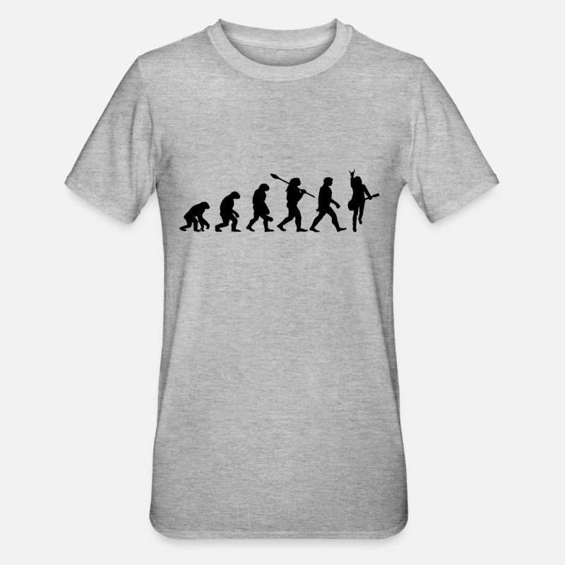 Rock'n'Roll Evolution for Musicians - Unisex Polycotton T-Shirt - heather grey
