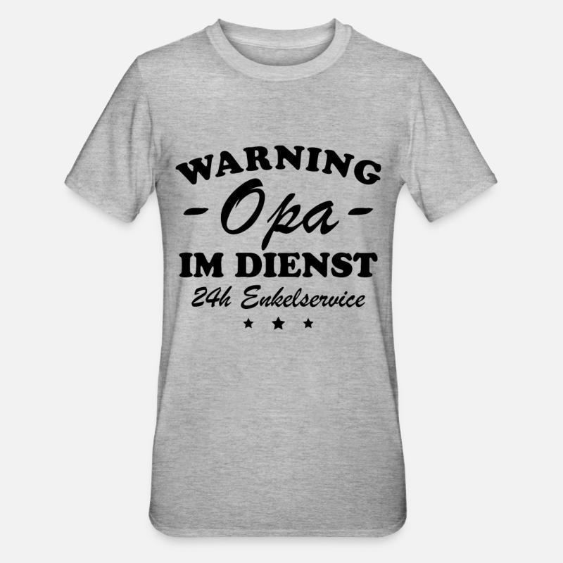 Opa im Dienst Geschenkidee - Unisex Polycotton T-Shirt - Grau meliert