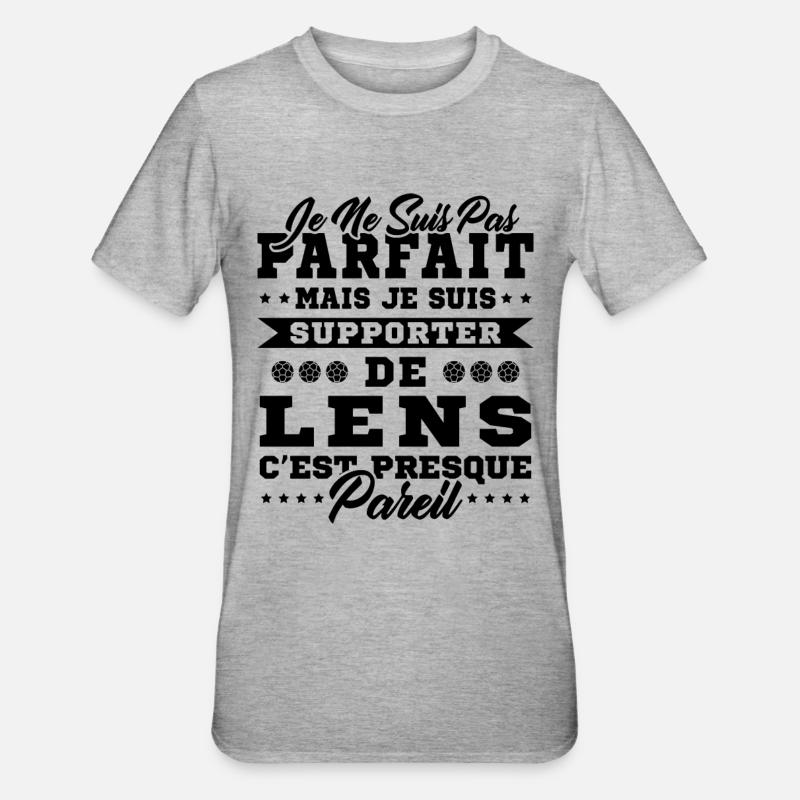 Idée Cadeau Pour Supporter Lensois - T-shirt polycoton Unisexe - gris chiné