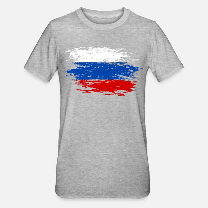Drapeau russe utilisé - T-shirt polycoton Unisexe - gris chiné