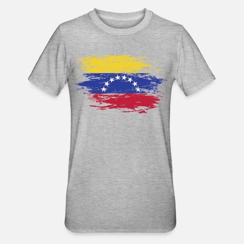 Drapeau du Venezuela utilisé - T-shirt polycoton Unisexe - gris chiné