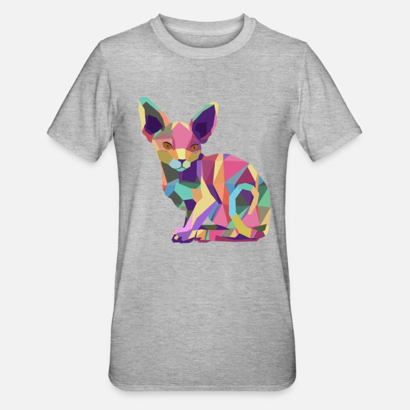 Idée cadeau chat Sphynx chats Chat Sphynx - T-shirt polycoton Unisexe - gris chiné