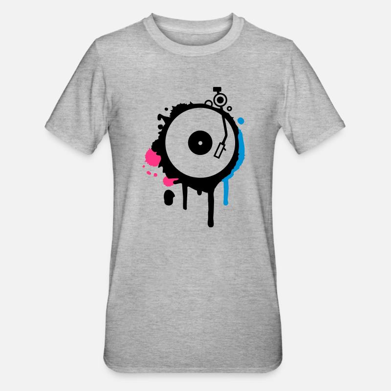 Turntable Graffiti - Unisex Polycotton T-Shirt - heather grey