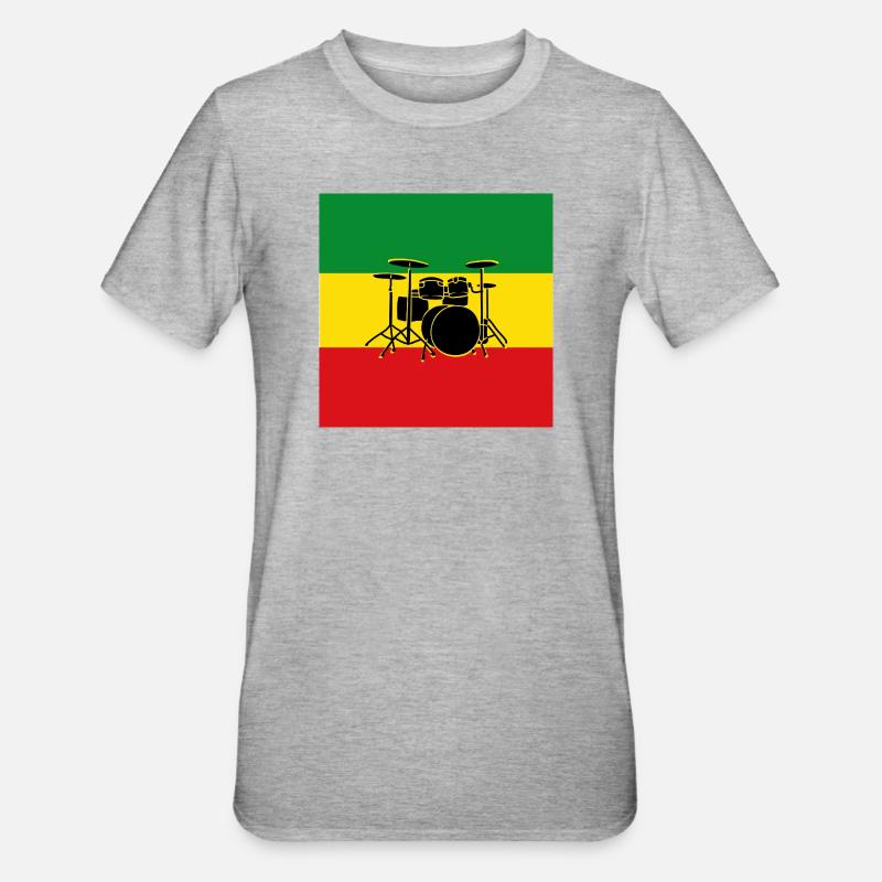 Tambours reggae - T-shirt polycoton Unisexe - gris chiné