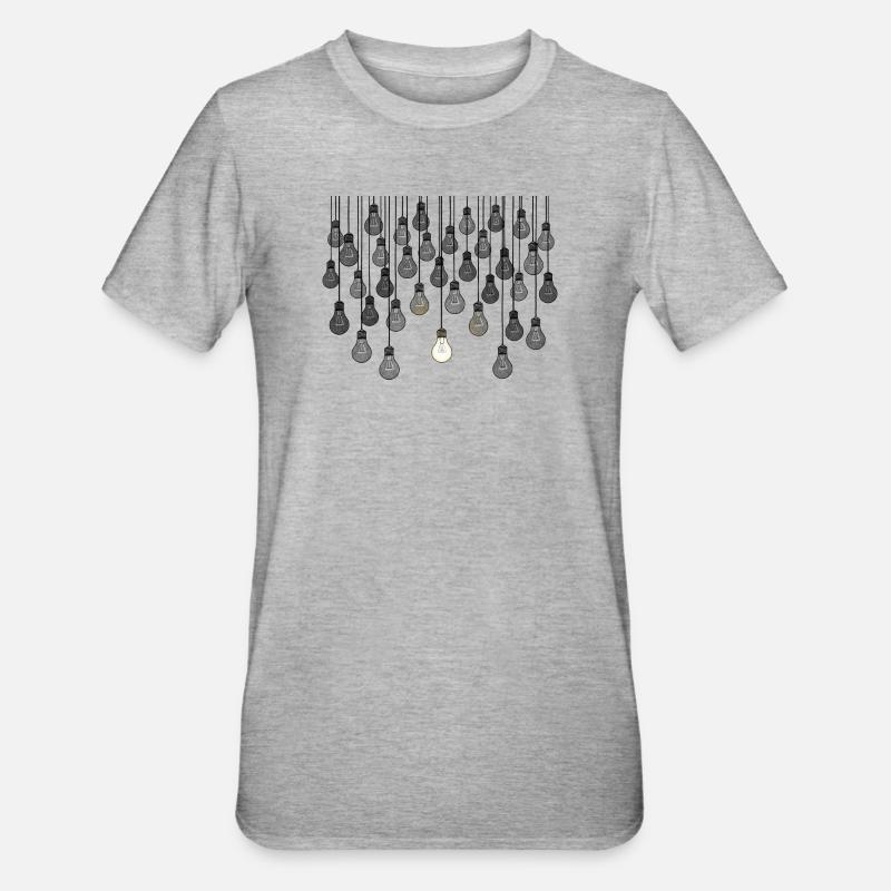 Graues Glühbirnen-Array mit einzigartiger Helligkeit - Unisex Polycotton T-Shirt - Grau meliert