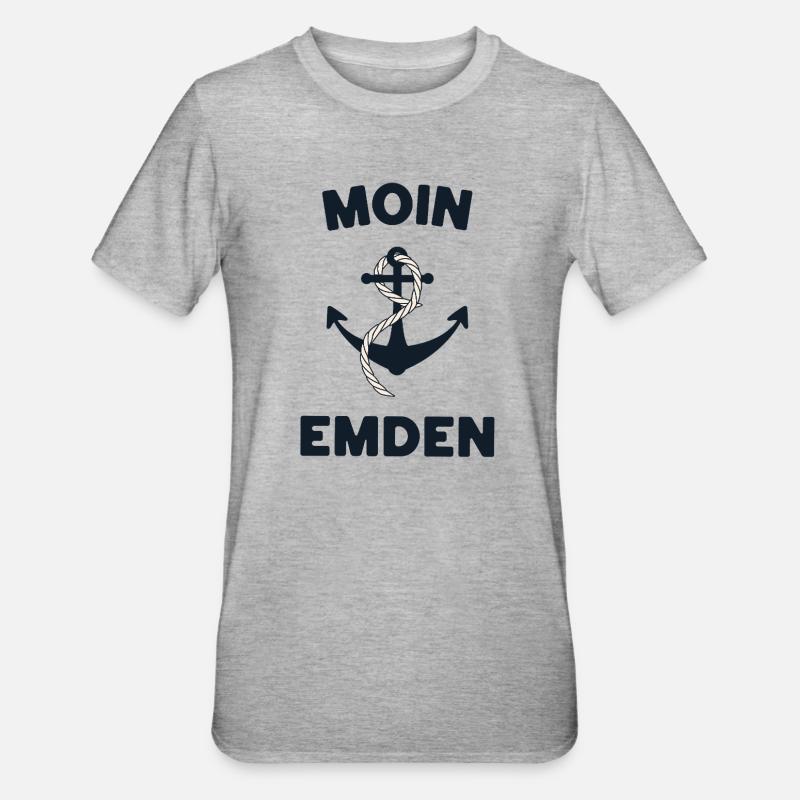 Moin Emden – Conception d’ancres maritimes - T-shirt polycoton Unisexe - gris chiné