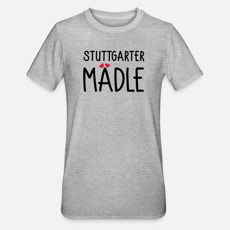 Stuttgarter Mädle - Unisex Polycotton T-Shirt - Grau meliert