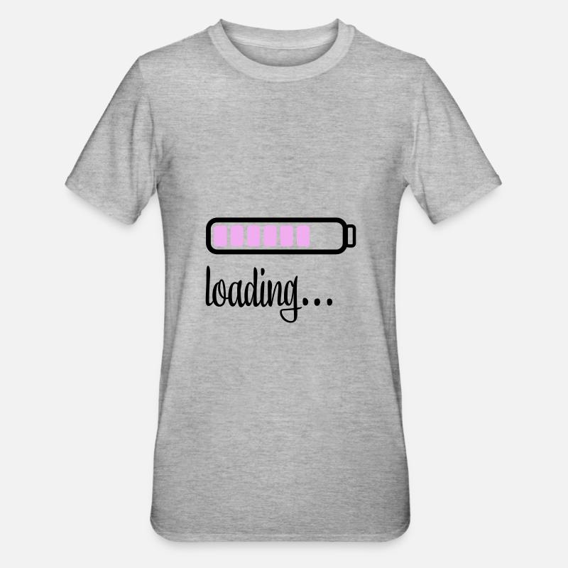 Akku Batterie loading - Unisex Polycotton T-Shirt - Grau meliert