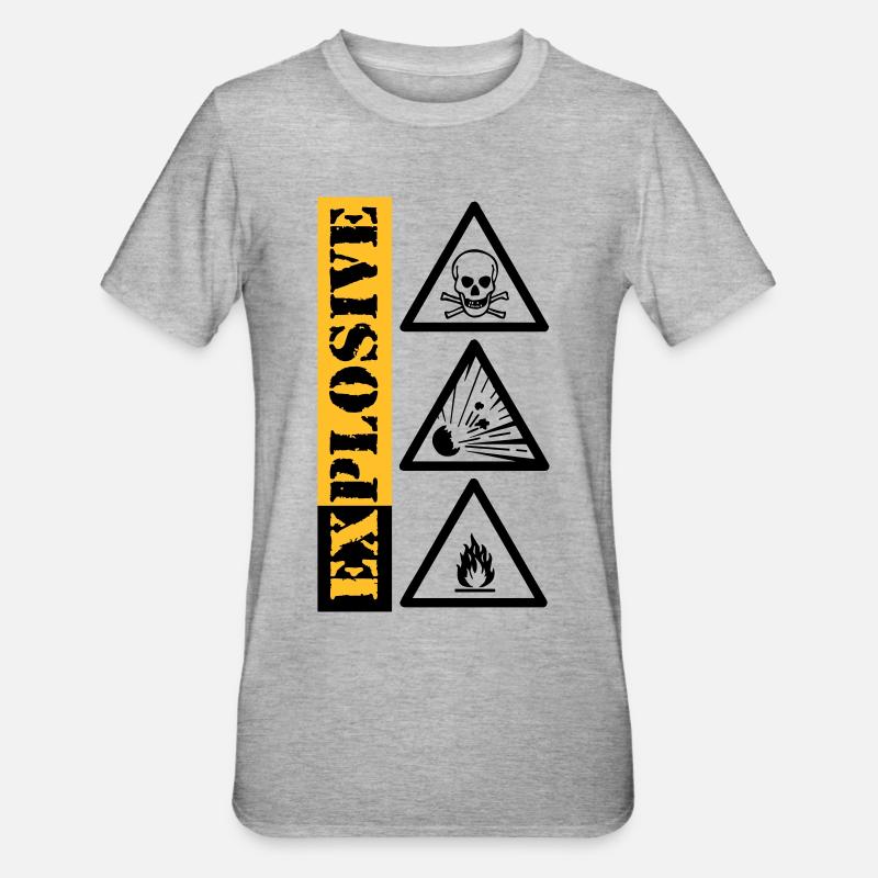 explosive, explosiv - Unisex Polycotton T-Shirt - Grau meliert