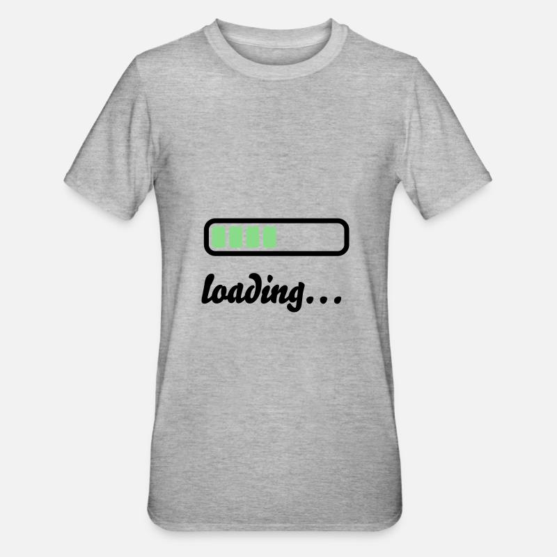 Akku Batterie loading - Unisex Polycotton T-Shirt - Grau meliert