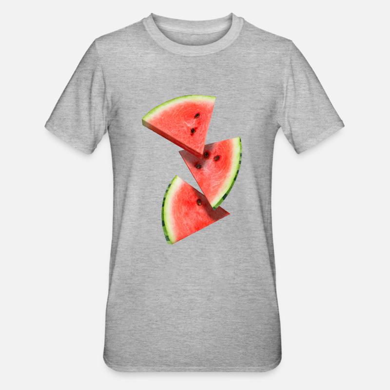 Pastèque - T-shirt polycoton Unisexe - gris chiné