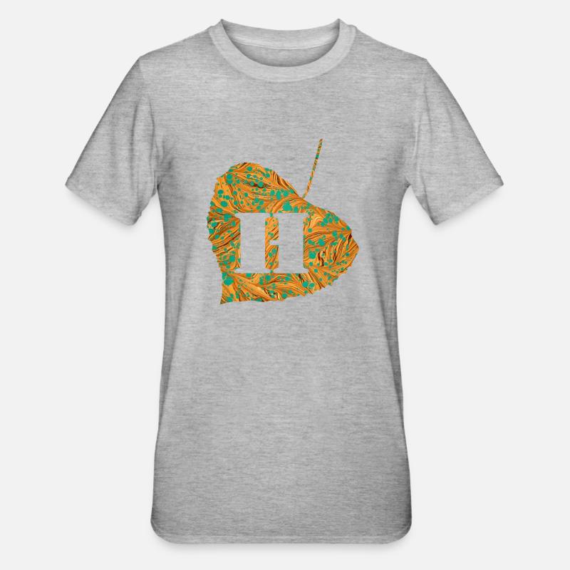 Feuille E 95 h - T-shirt polycoton Unisexe - gris chiné