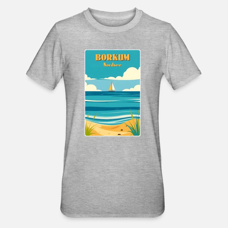Borkum - T-shirt polycoton Unisexe - gris chiné