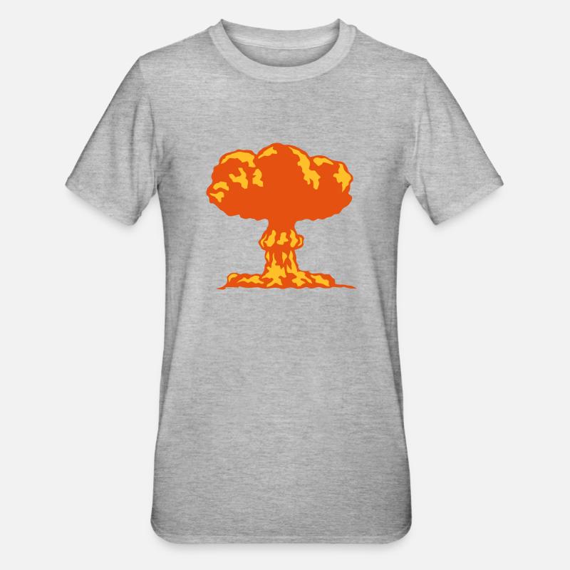 explosion champignon nucleaire atomique - T-shirt polycoton Unisexe - gris chiné