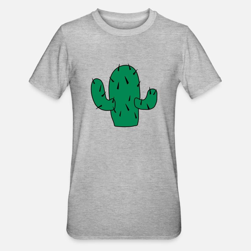 Kaktus_cc21 - Unisex Polycotton T-Shirt - Grau meliert