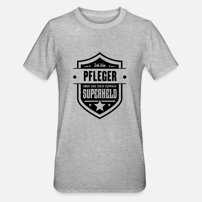 Super Pfleger - Unisex Polycotton T-Shirt - Grau meliert