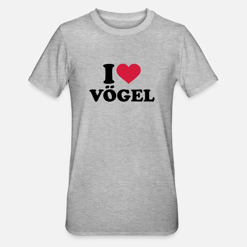 Vogel - Unisex Polycotton T-Shirt - Grau meliert