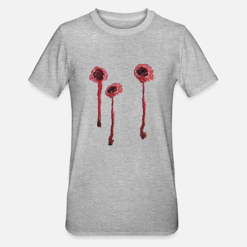 3 Einschusslöcher plastisch - Unisex Polycotton T-Shirt - Grau meliert