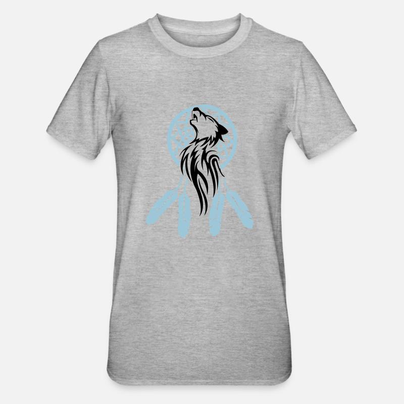 wolf_traumfaenger_002 - T-shirt polycoton Unisexe - gris chiné