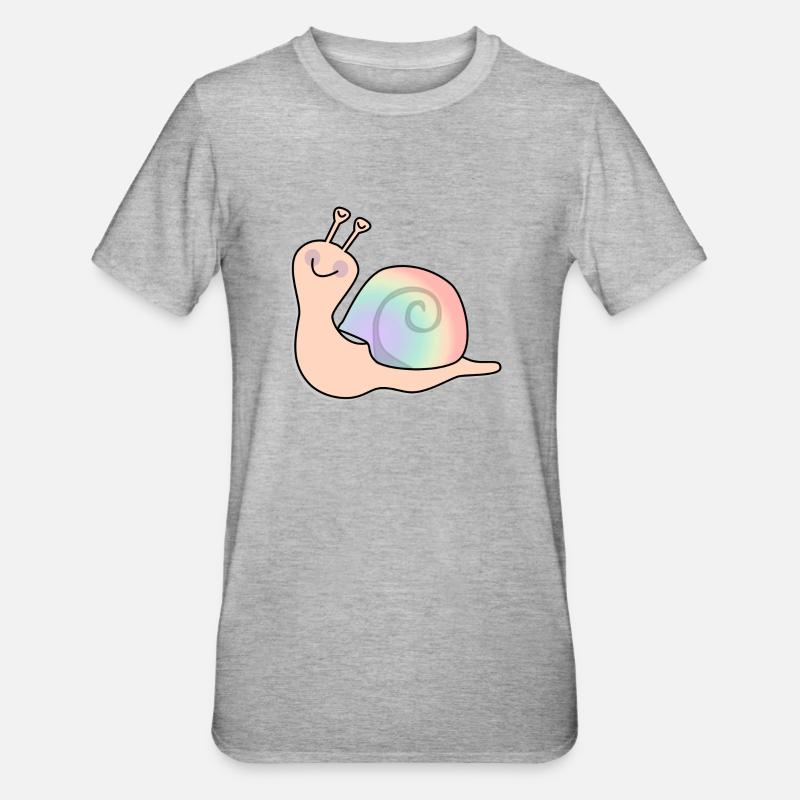 Lumaca arcobaleno - Maglietta unisex, mix cotone e poliestere - grigio melange