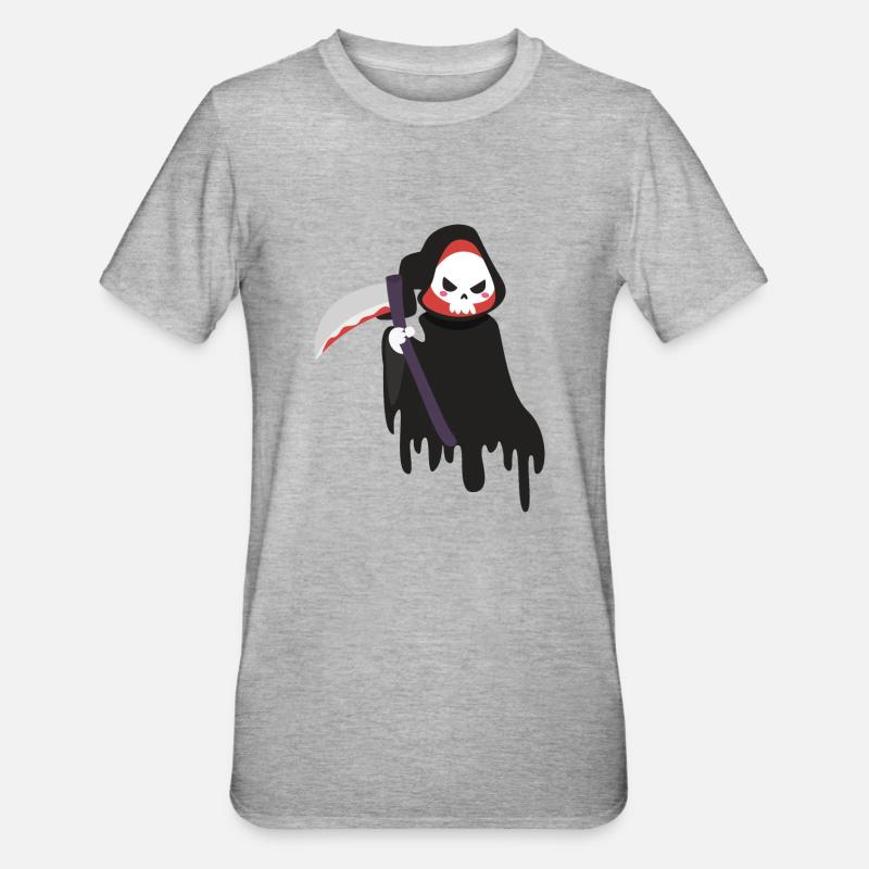 Sensenmann - Halloween - Unisex Polycotton T-Shirt - Grau meliert