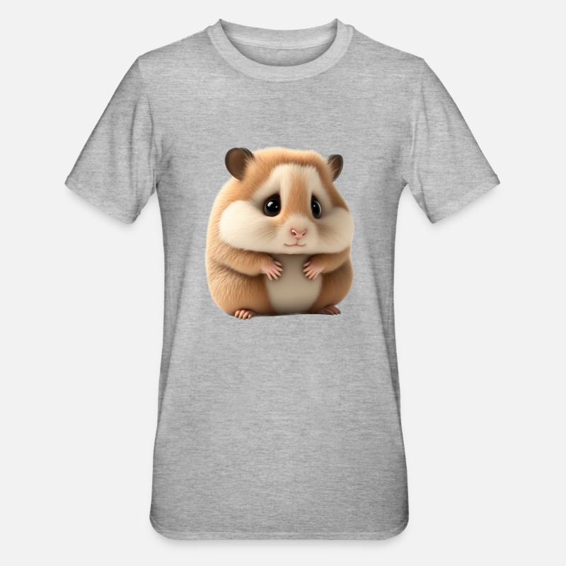Bébé hamster - T-shirt polycoton Unisexe - gris chiné