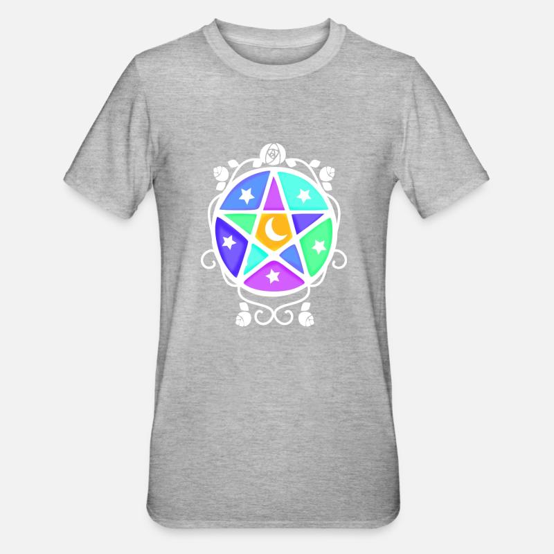 Weißes Wicca - Unisex Polycotton T-Shirt - Grau meliert