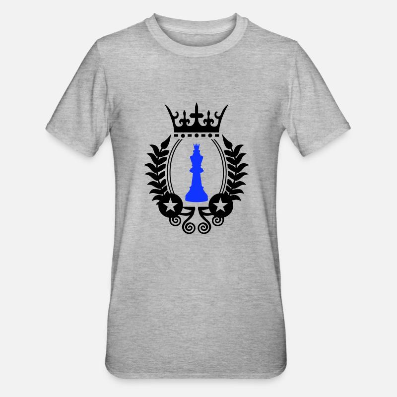 Symbole du roi d’échecs - T-shirt polycoton Unisexe - gris chiné