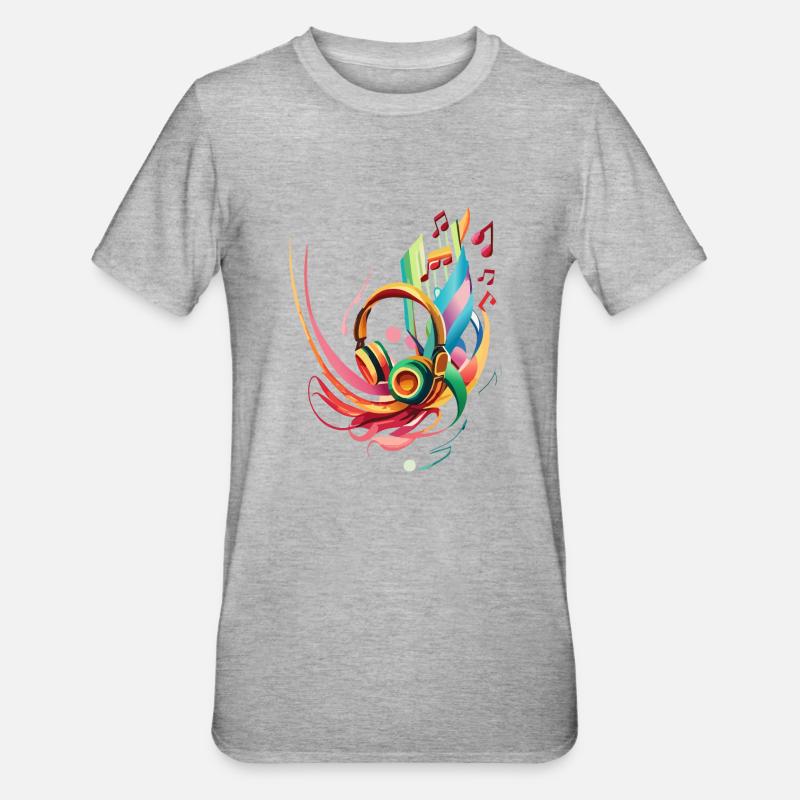 Splash Kopfhörer - Unisex Polycotton T-Shirt - Grau meliert
