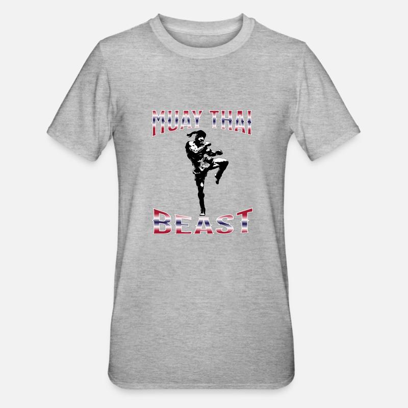 Muay Thai Boxe Muay Thai - T-shirt polycoton Unisexe - gris chiné