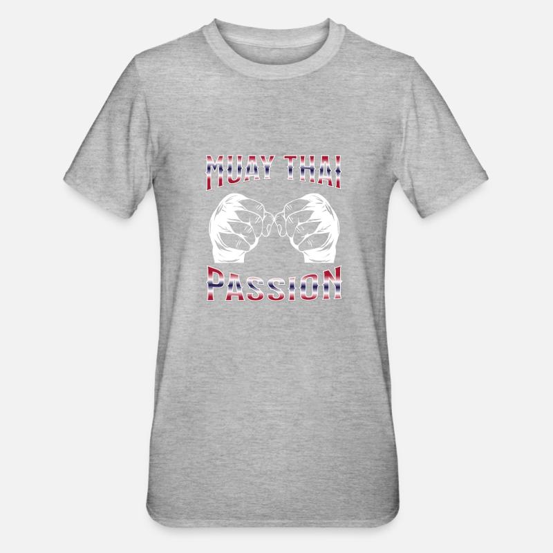 Muay Thai Boxe Muay Thai - T-shirt polycoton Unisexe - gris chiné