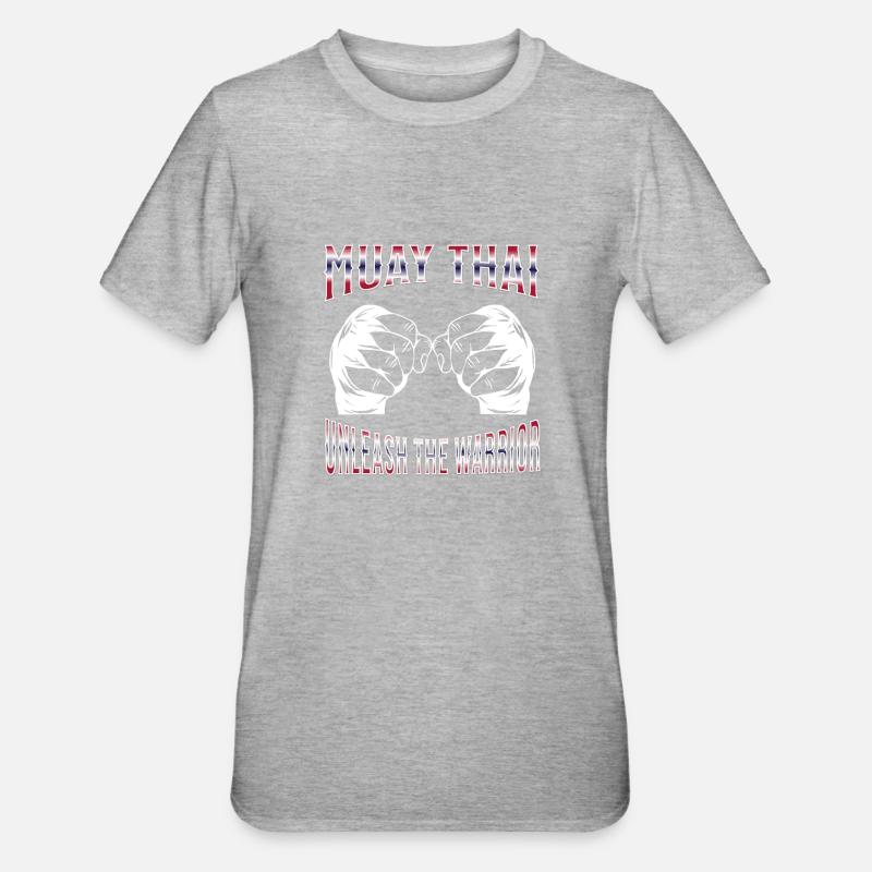Muay Thai Boxe Muay Thai - T-shirt polycoton Unisexe - gris chiné