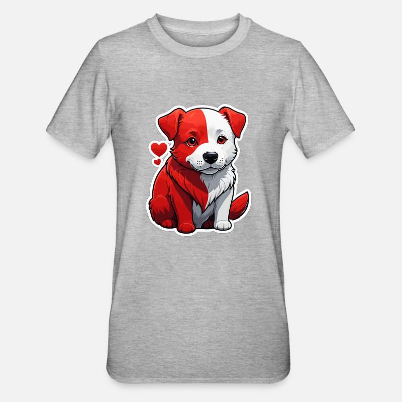 Rothund - Unisex Polycotton T-Shirt - Grau meliert