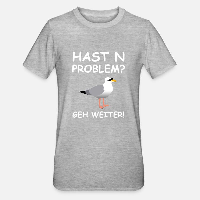 Hamburger Möwe - Unisex Polycotton T-Shirt - Grau meliert