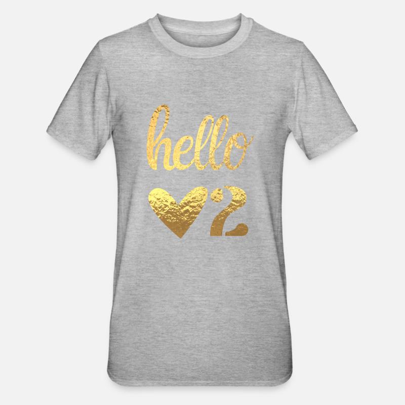 Hello 2 - T-shirt polycoton Unisexe - gris chiné