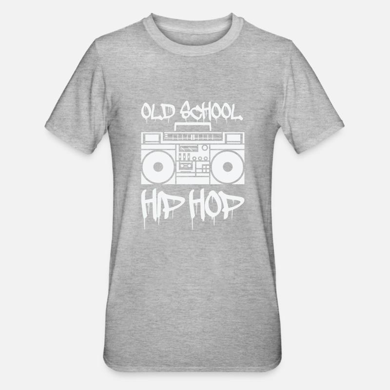 ghettoblaster old school - Unisex Polycotton T-Shirt - Grau meliert