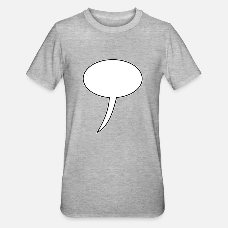 Speech Bubble Design Long - Unisex Polycotton T-Shirt - heather grey