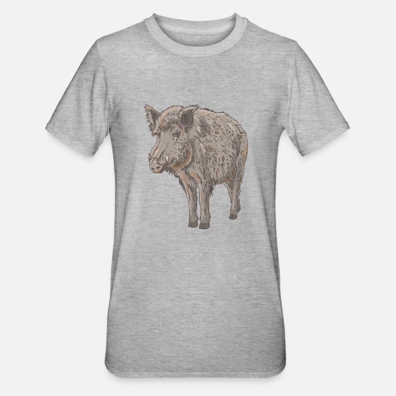 Boar - Unisex Polycotton T-Shirt - heather grey