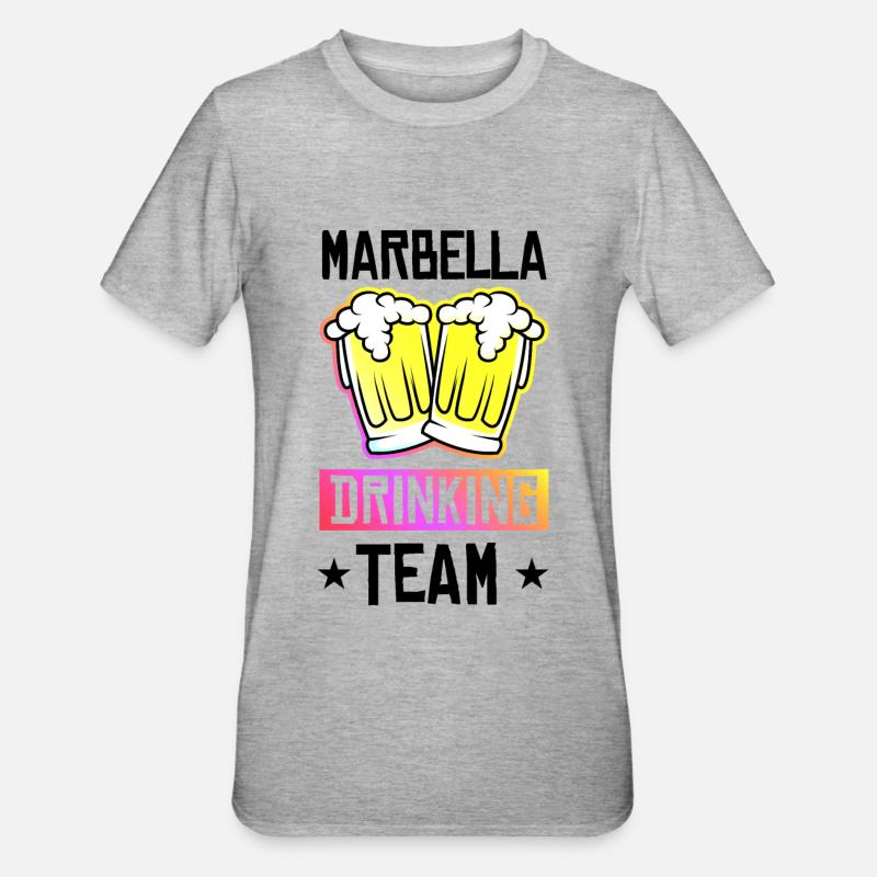 Marbella Équipe de Drinking - T-shirt polycoton Unisexe - gris chiné