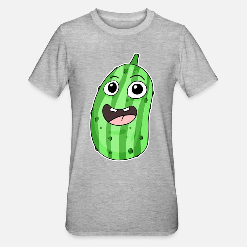 Motif concombre - T-shirt polycoton Unisexe - gris chiné