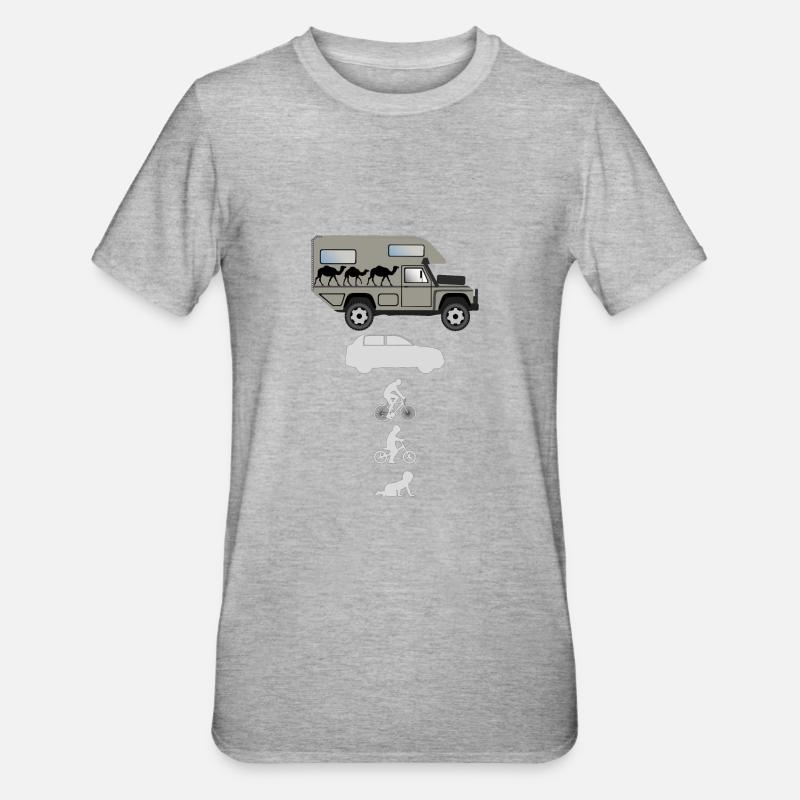 Camping-car tout-terrain Evolution - T-shirt polycoton Unisexe - gris chiné