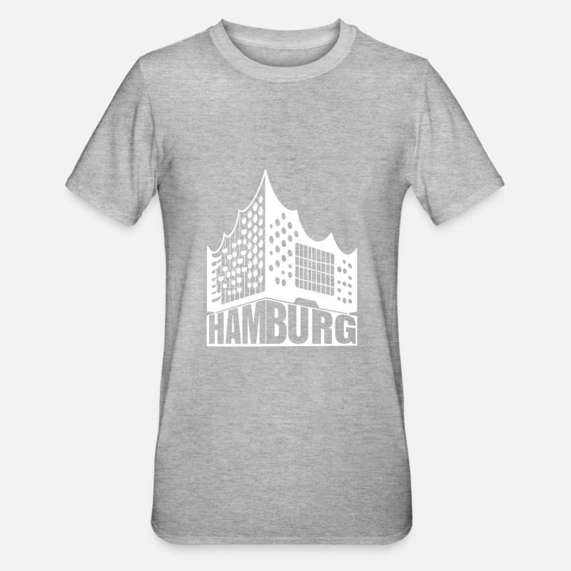 Hambourg Lover Design - T-shirt polycoton Unisexe - gris chiné