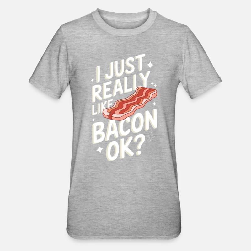 Bacon Petit-déjeuner Bacon - T-shirt polycoton Unisexe - gris chiné