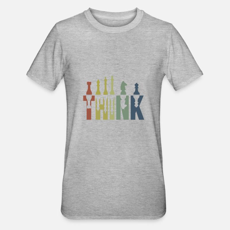 Pensez roi des échecs - T-shirt polycoton Unisexe - gris chiné