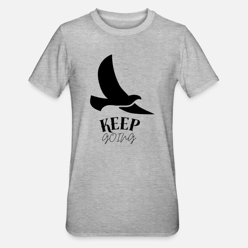 Keep_going - Unisex Polycotton T-Shirt - Grau meliert