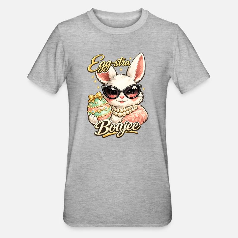 Eggstra Boujee Easter Bunny Easter - Unisex Polycotton T-Shirt - heather grey
