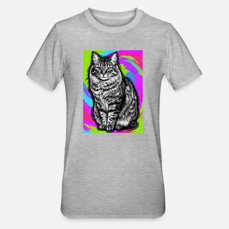 chat - T-shirt polycoton Unisexe - gris chiné