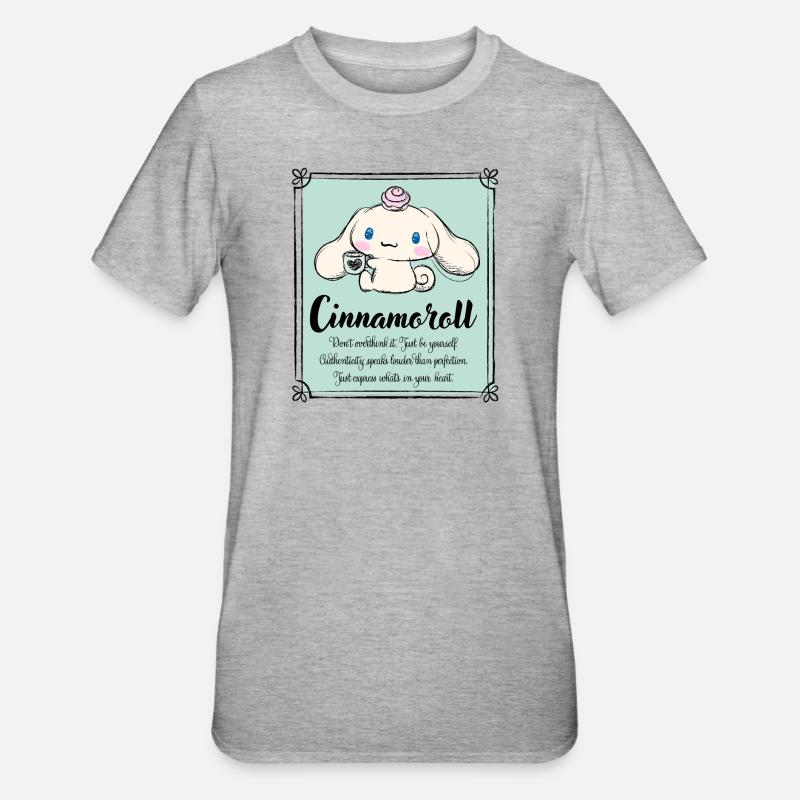 Cinnamoroll Don't Overthink It. Just Be Yourself - T-shirt polycoton Unisexe - gris chiné