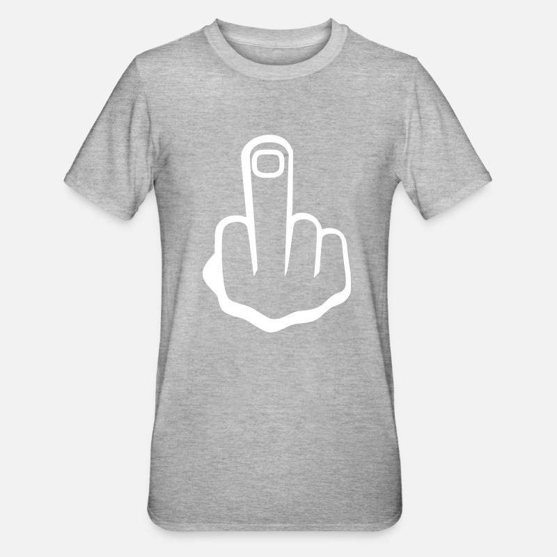 Mittelfinger - Unisex Polycotton T-Shirt - Grau meliert